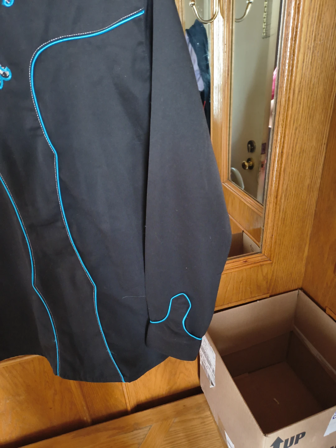 Wrangler Black Western Shirt with Turquoise Embroidery - photo 5