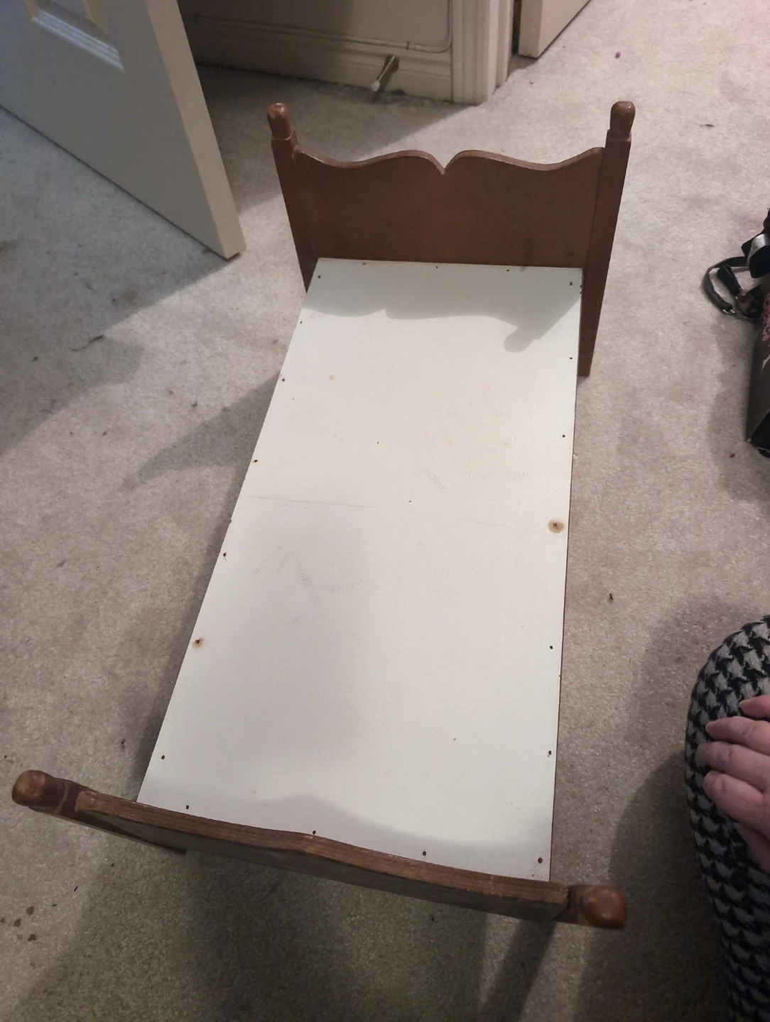 Homemade Wooden Bed for 18" doll.