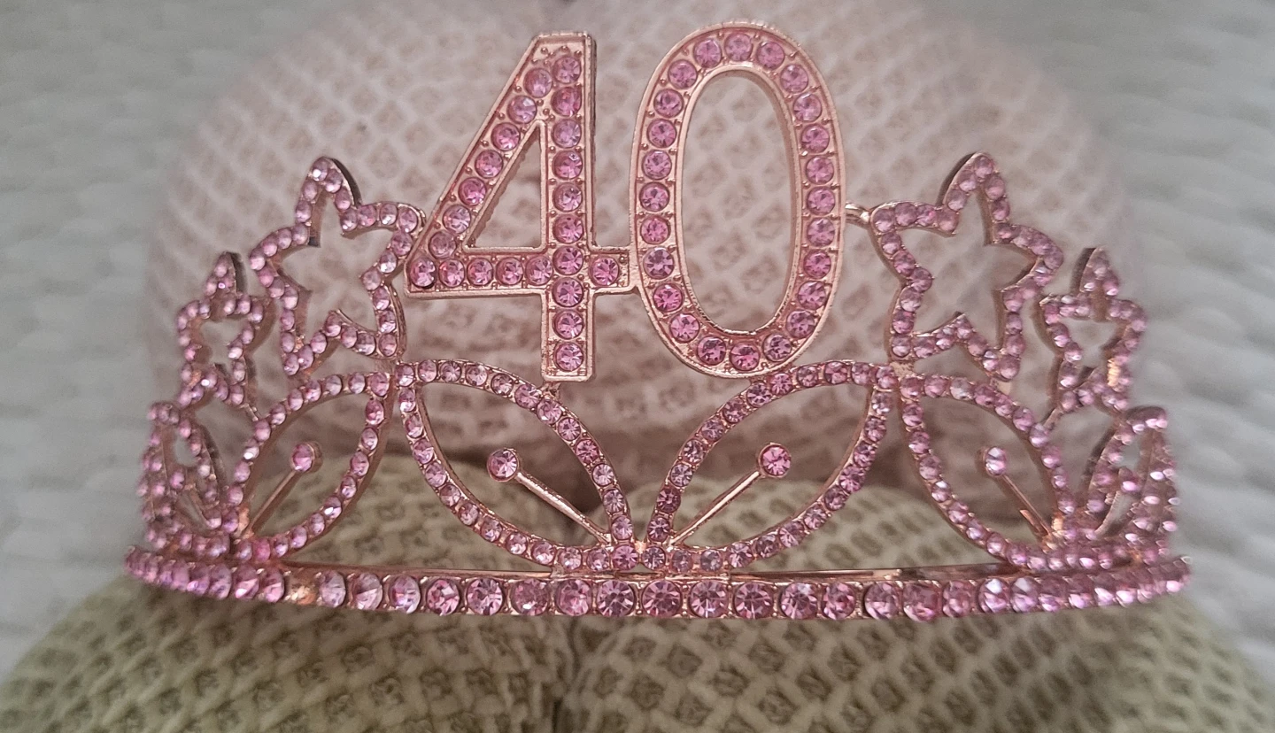 New 40th Birthday Rose Gold Rhinestone Tiara