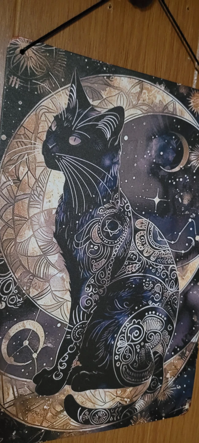 Celestial Cat Wall Art, Tin Plate - photo 2
