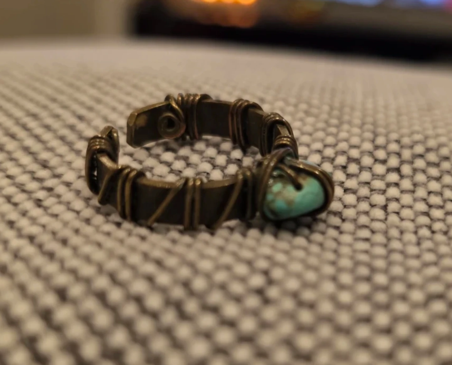 Wire-wrapped Turquoise Ring - photo 2