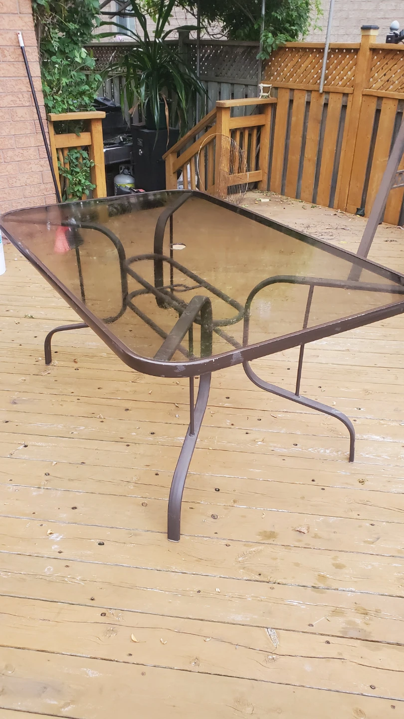 Outdoor Glass Patio Table