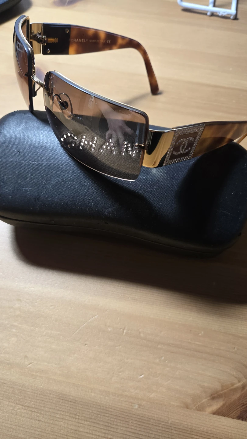 Chanel Rhinestone Logo Sunglasses