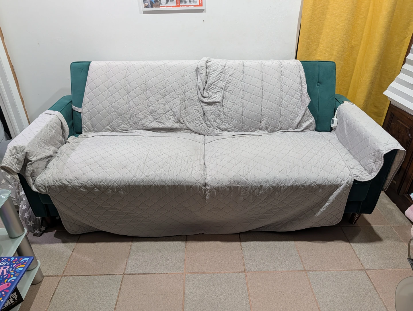 Green Velvet Sofa Bed - photo 3