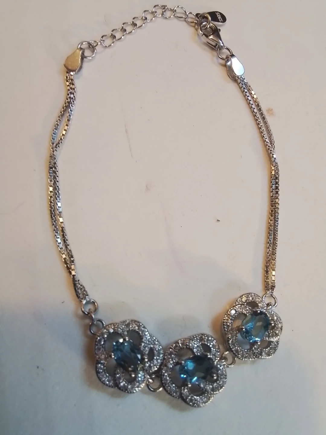 Beautiful 925 Sterling Silver London Blue Topaz & CZ - photo 5