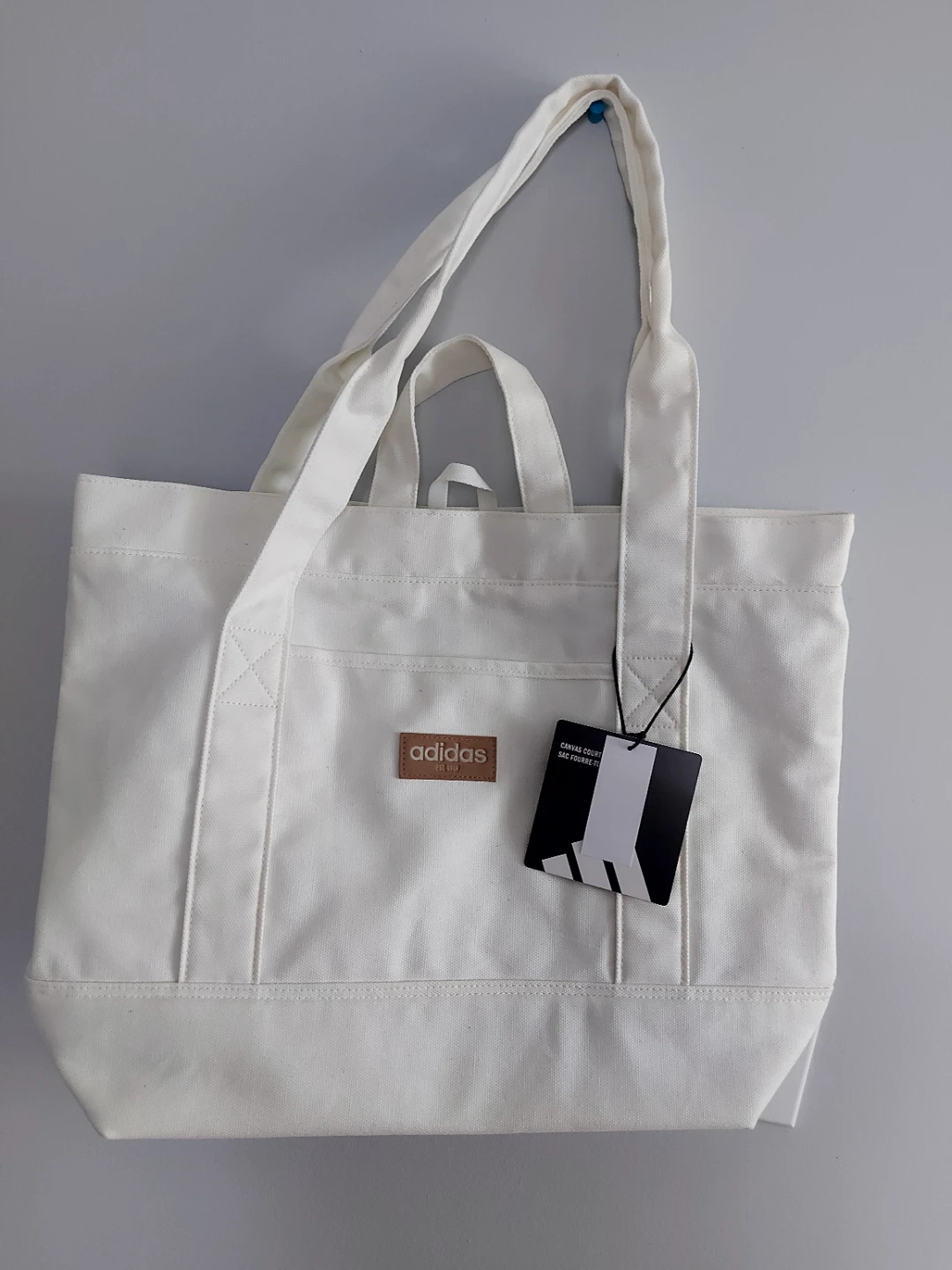 New Adidas Canvas Court Tote Bag White