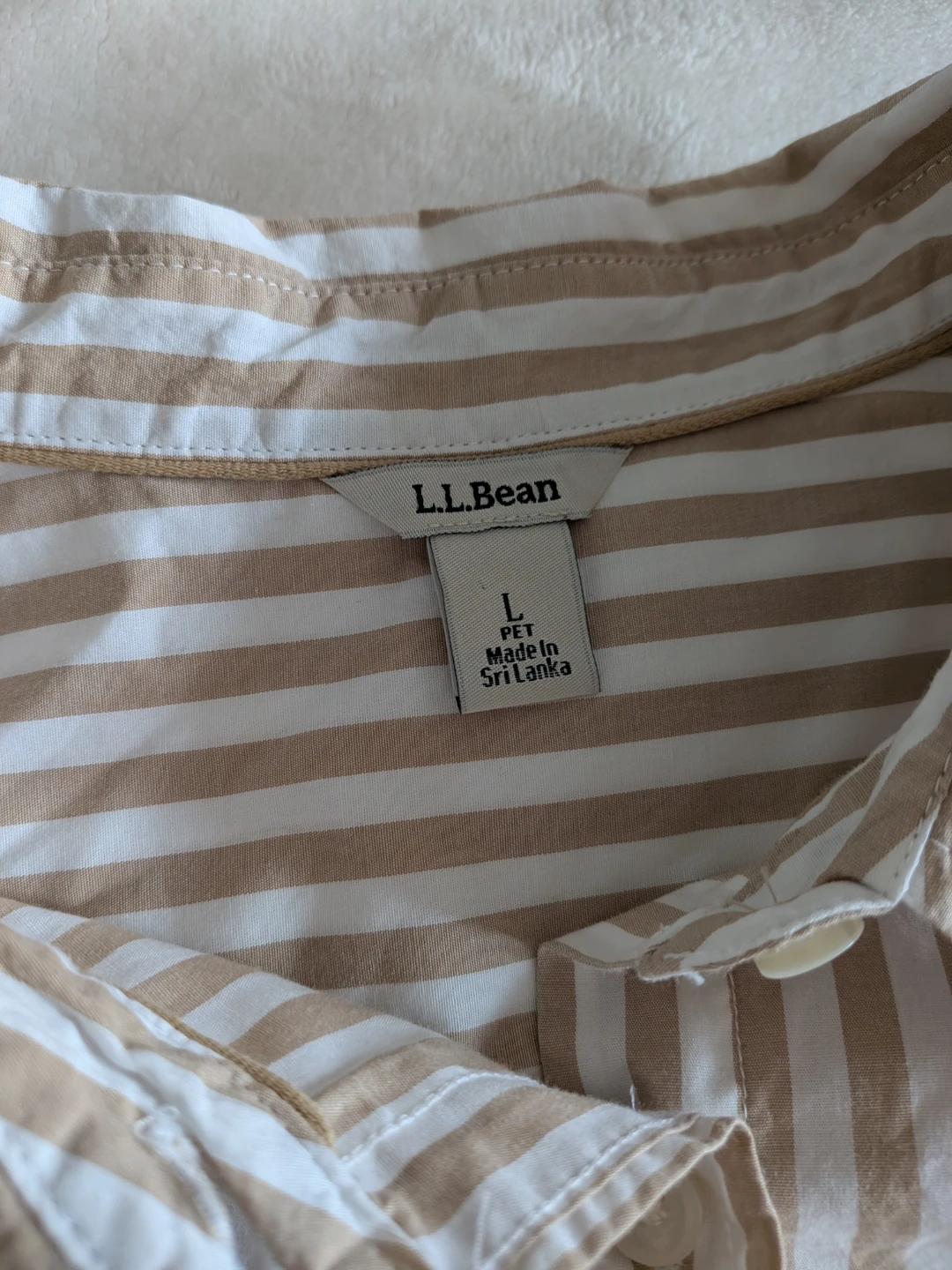 L.L.Bean Striped Button-Down Shirt, Size L Petite - photo 2