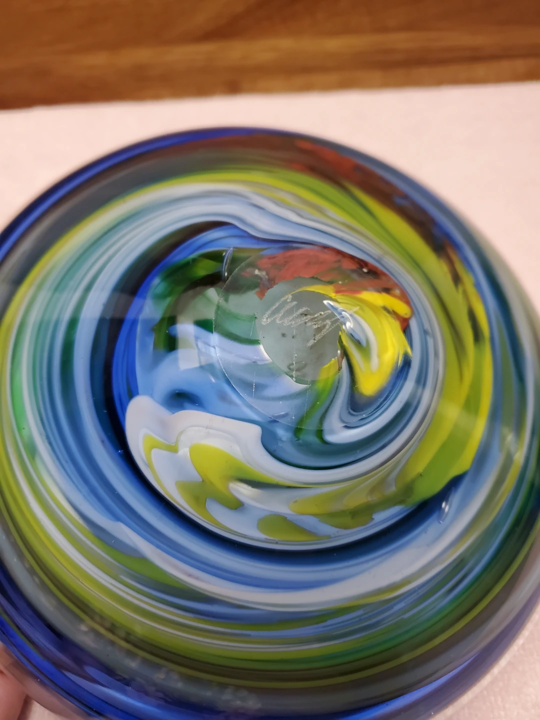Artisan Swirl Glass Decorative Bowl