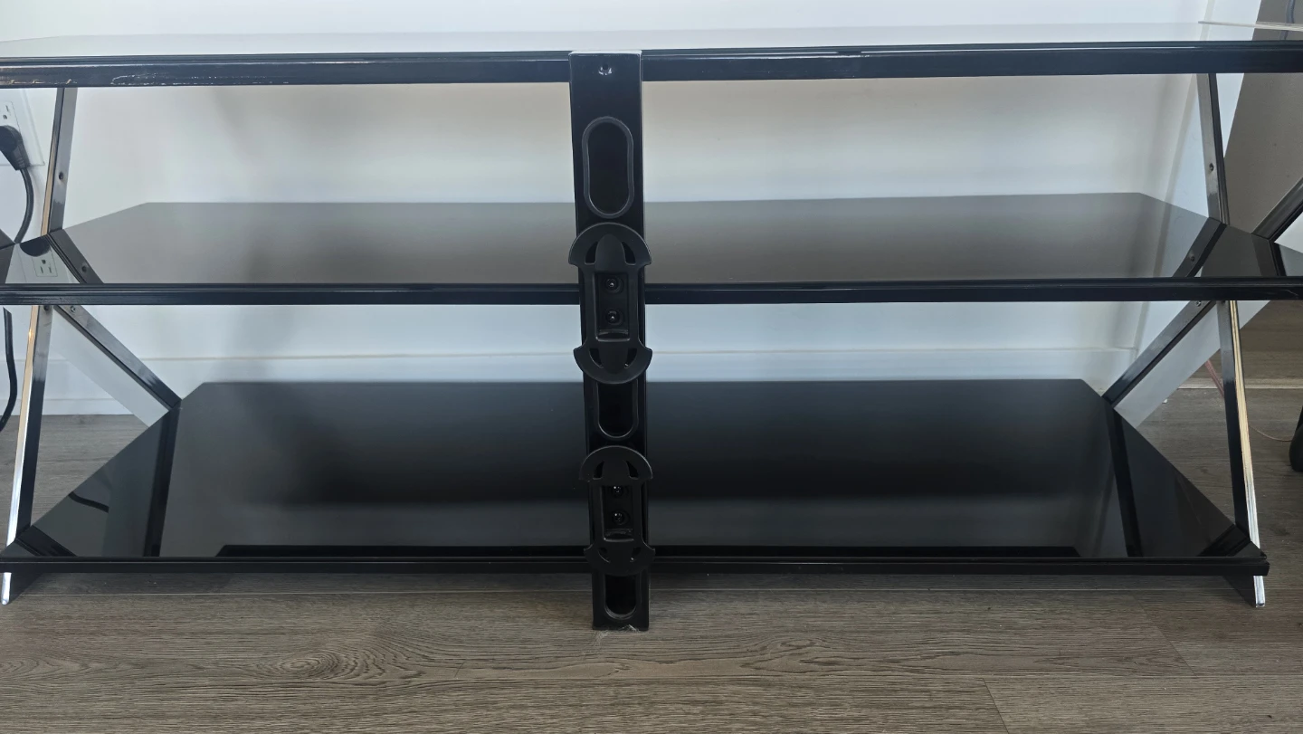 Modern Black Glass 3-Tier TV Stand (Fits 65" TV) - photo 5