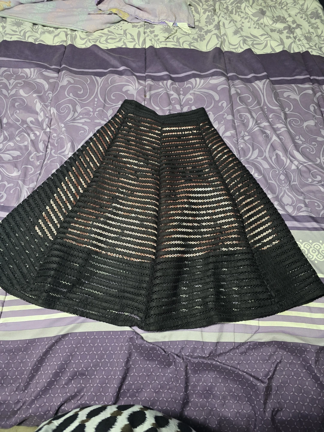 Le Château black striped skirt
