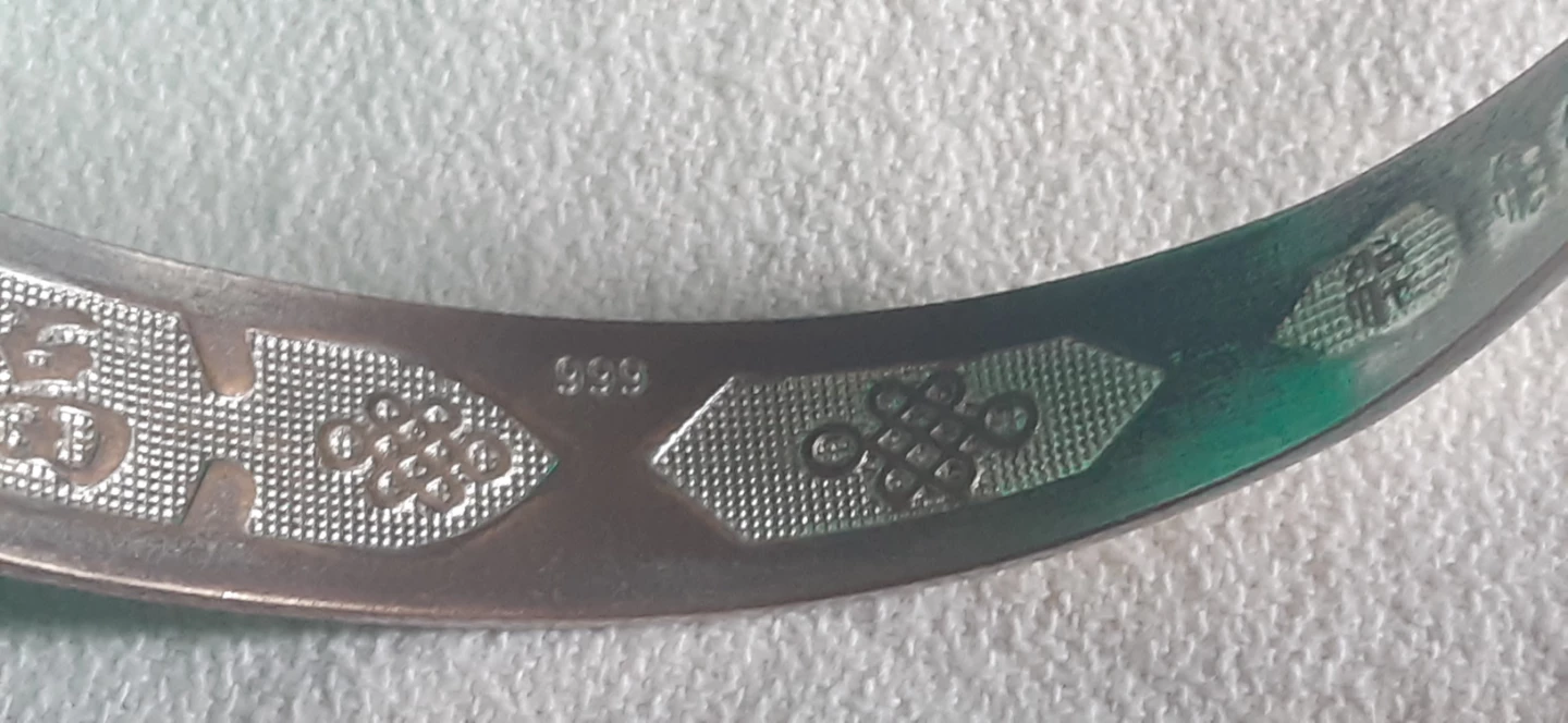 999 Fine Silver Engraved Bangle - photo 2
