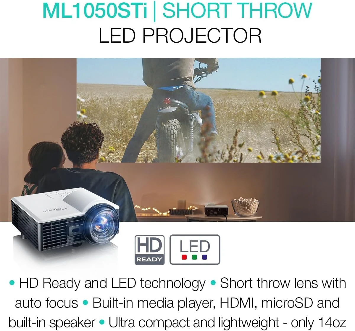 Optoma ML1050STi Short Throw LED Projector - photo 5