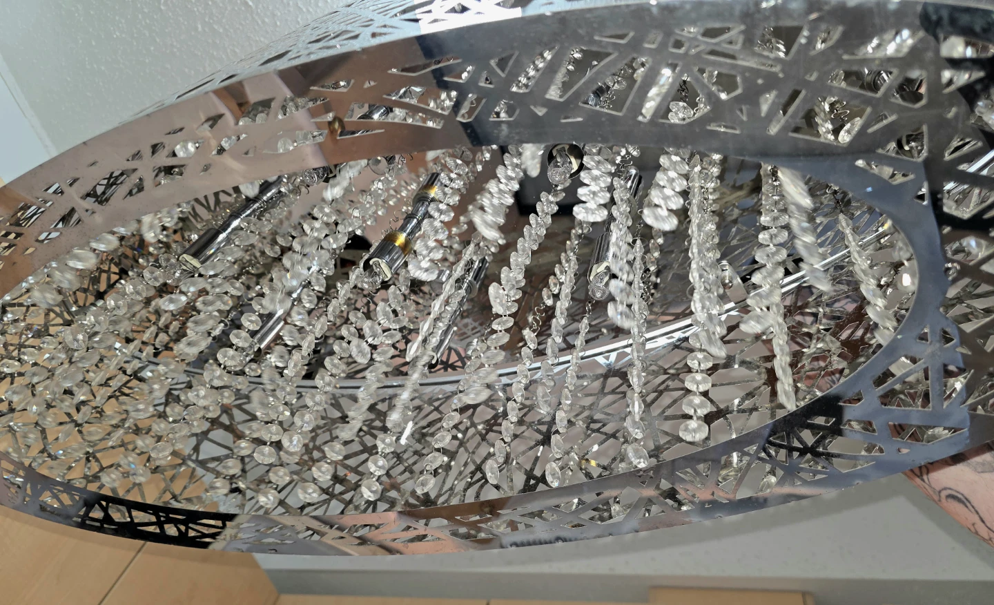 ✨ ET2 "Inca" 9-Light Crystal Oval Pendant Chandelier - photo 4