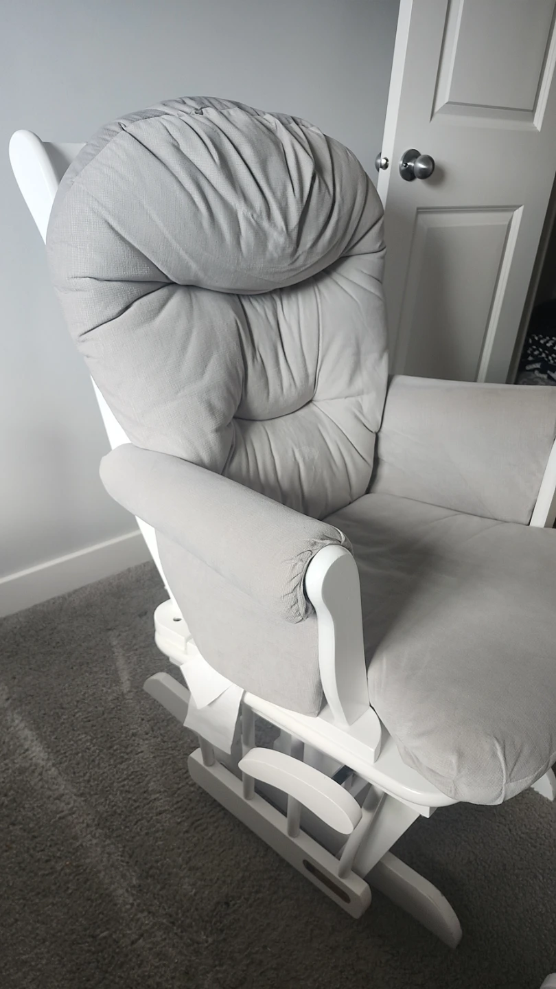 White Glider Rocking Chair with Ottoman - photo 3