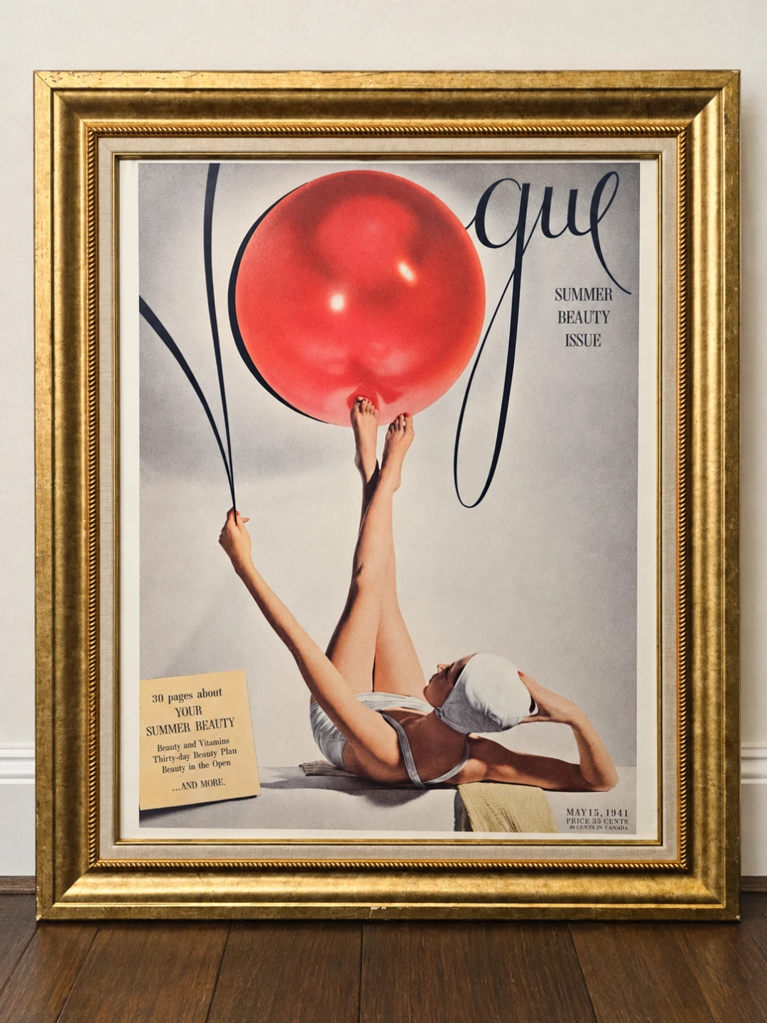 Vintage 1941 Vogue Magazine Cover Framed Print - photo 2