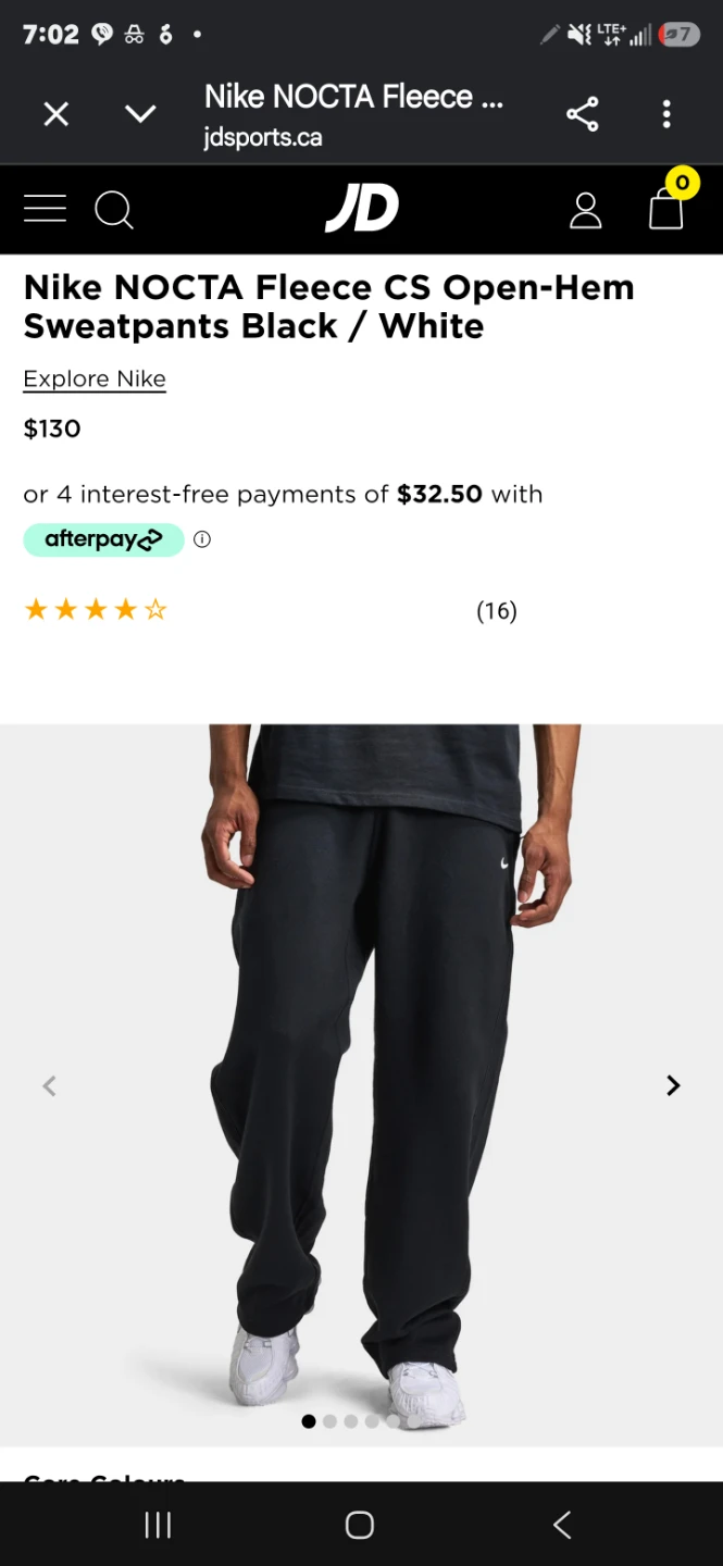 Nike NOCTA Fleece CS Open-Hem Sweatpants large with tags