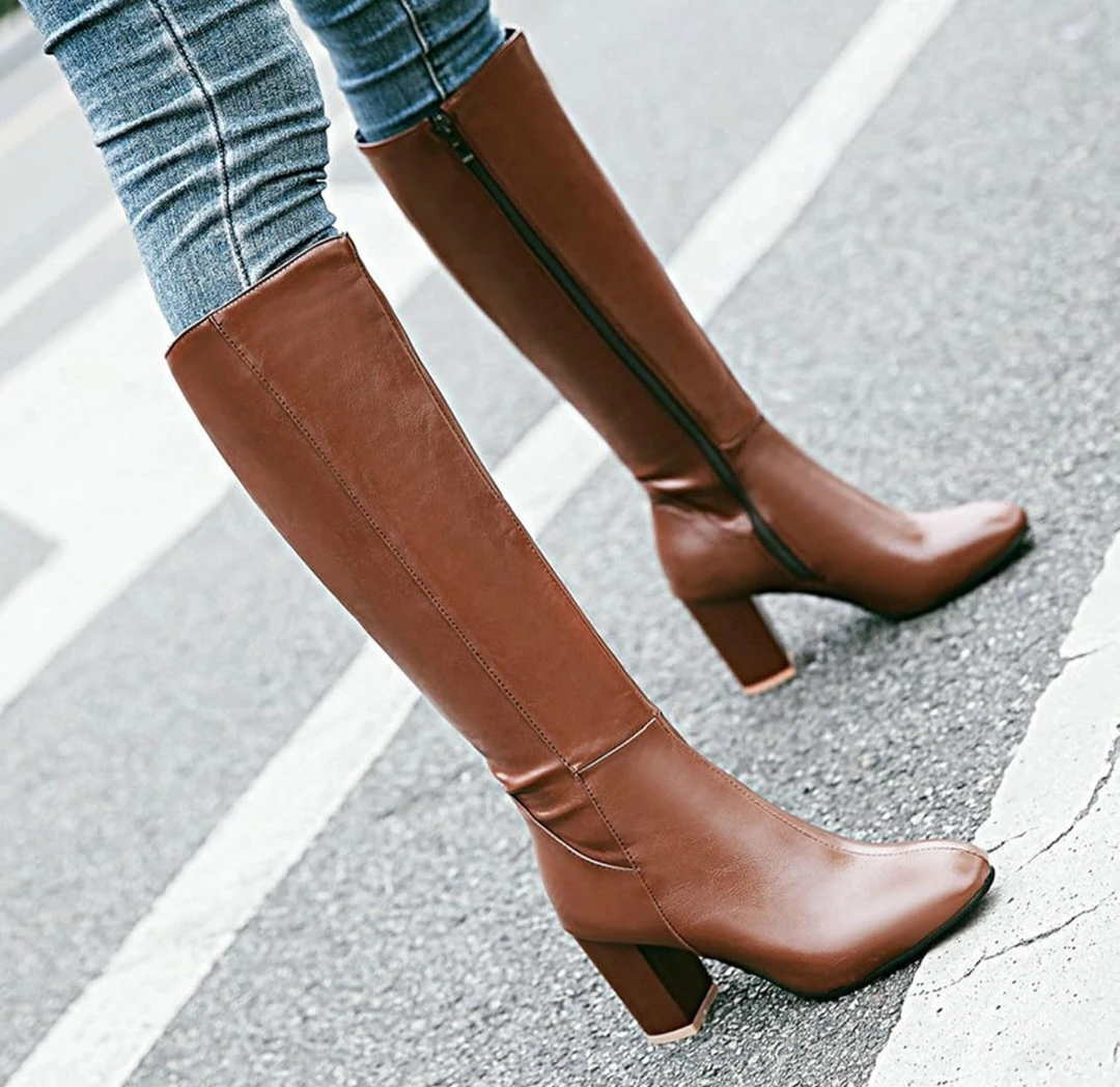 Brown Knee-High Boots 🏈
