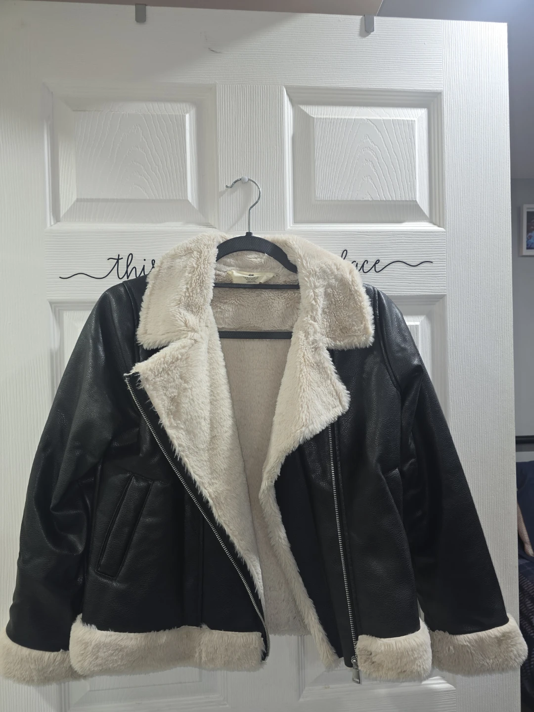 H&M Faux Fur Lined Black Jacket