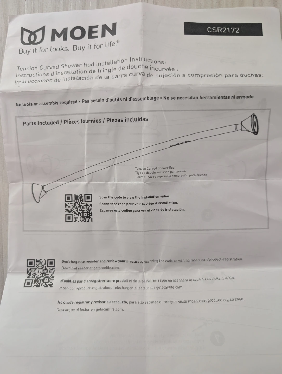 Moen CSR2172 Tension Curved Shower Rod - photo 4