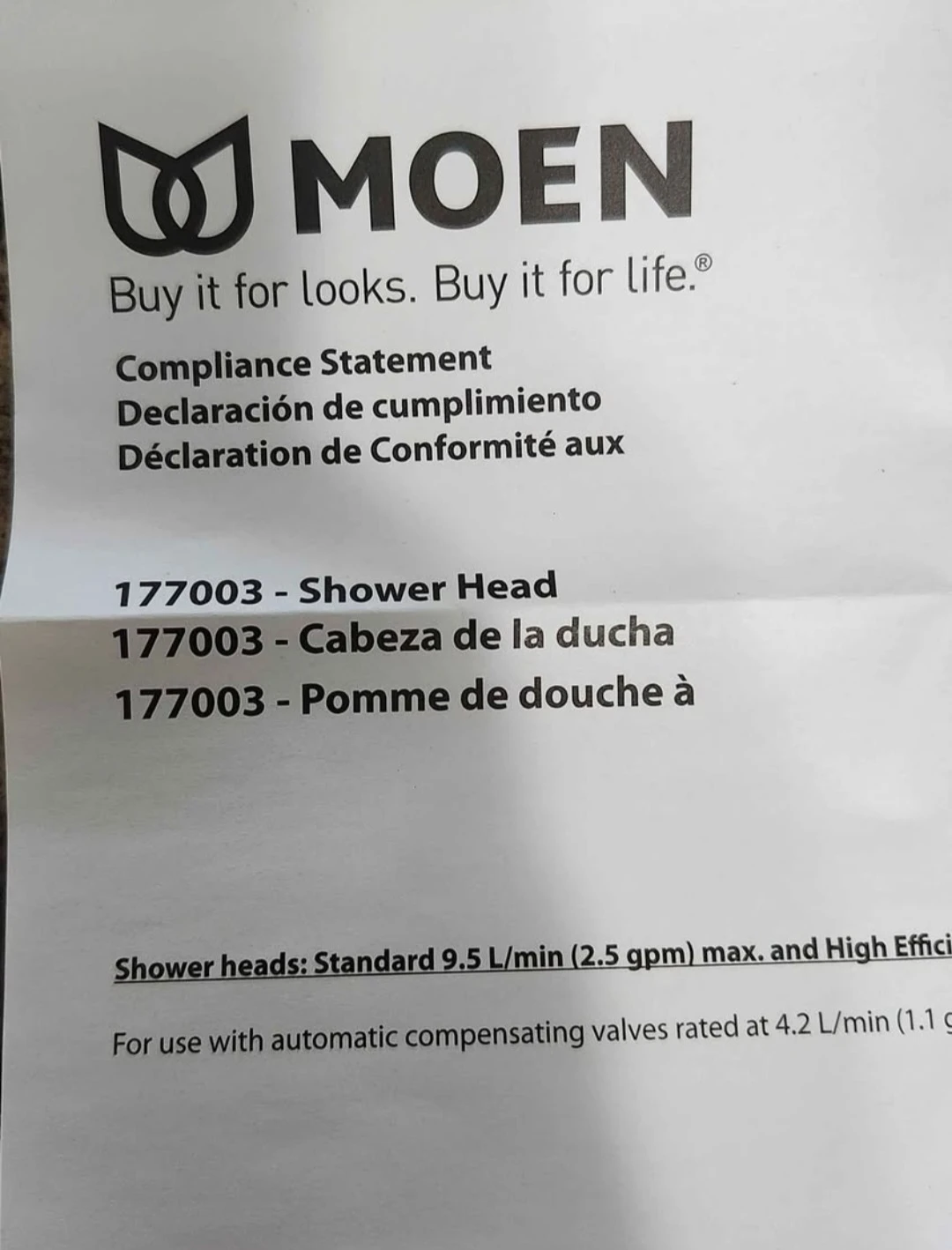 Moen 177003 Eco-Performance Shower Head - photo 4