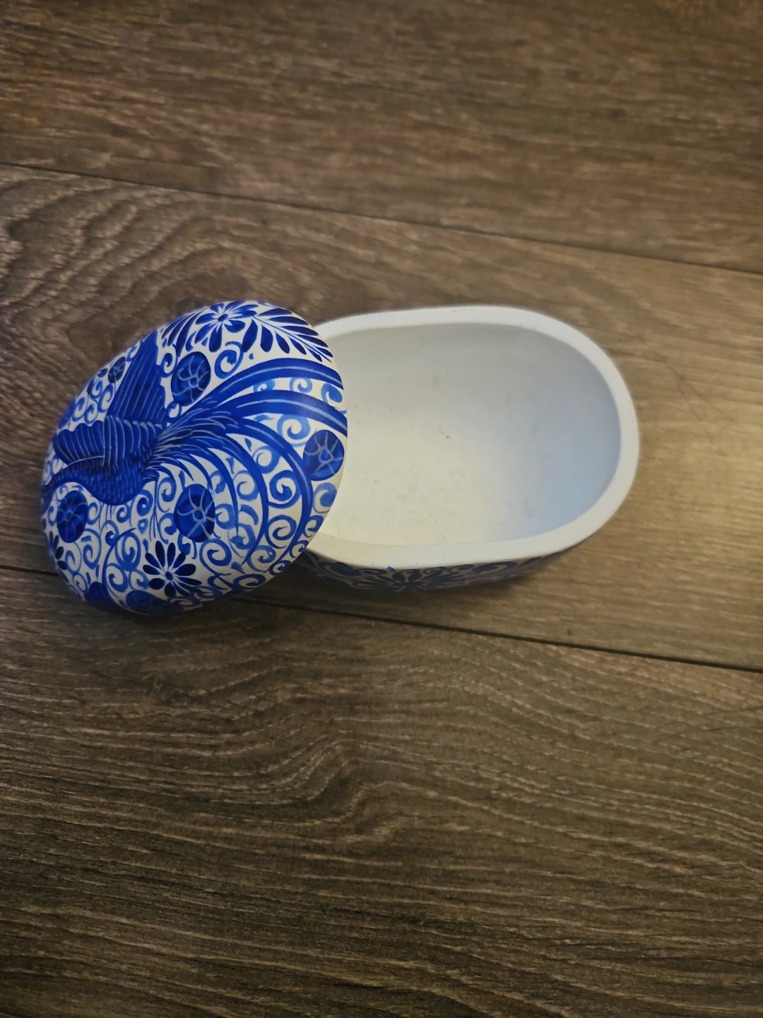 Blue and White Ceramic Trinket Box mexocan pottery Xantico - photo 3