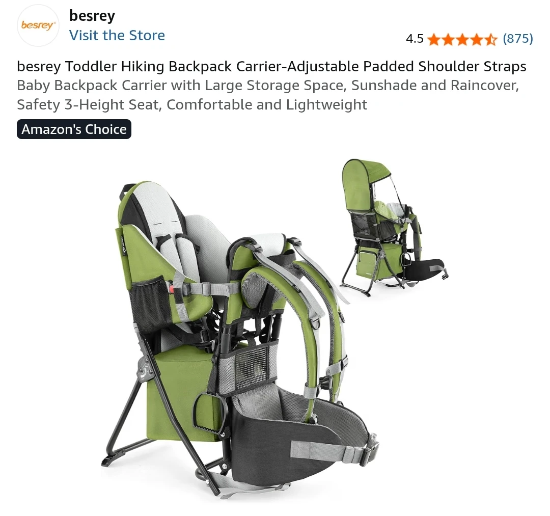 Backpack for toddlers up to 44lb (20kg)