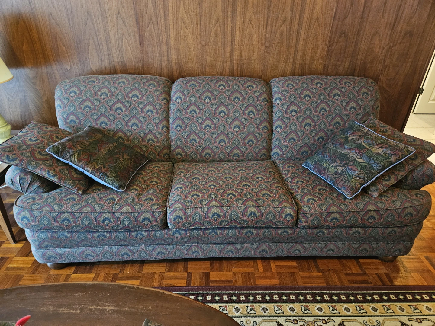 Patterned 3-Seater Fabric Sofa