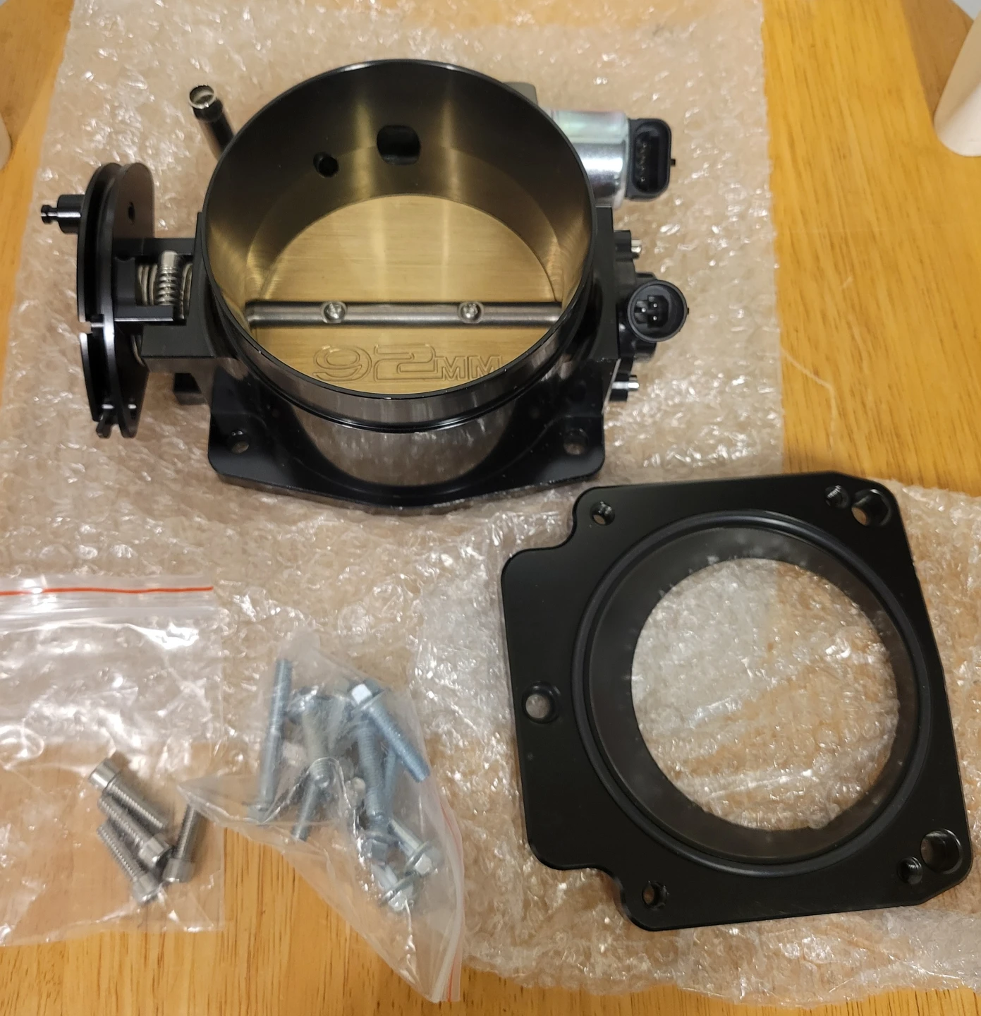 92mm Throttle Body+TPS IAC Adapter Plate Chevy GM Gen III LSX LS