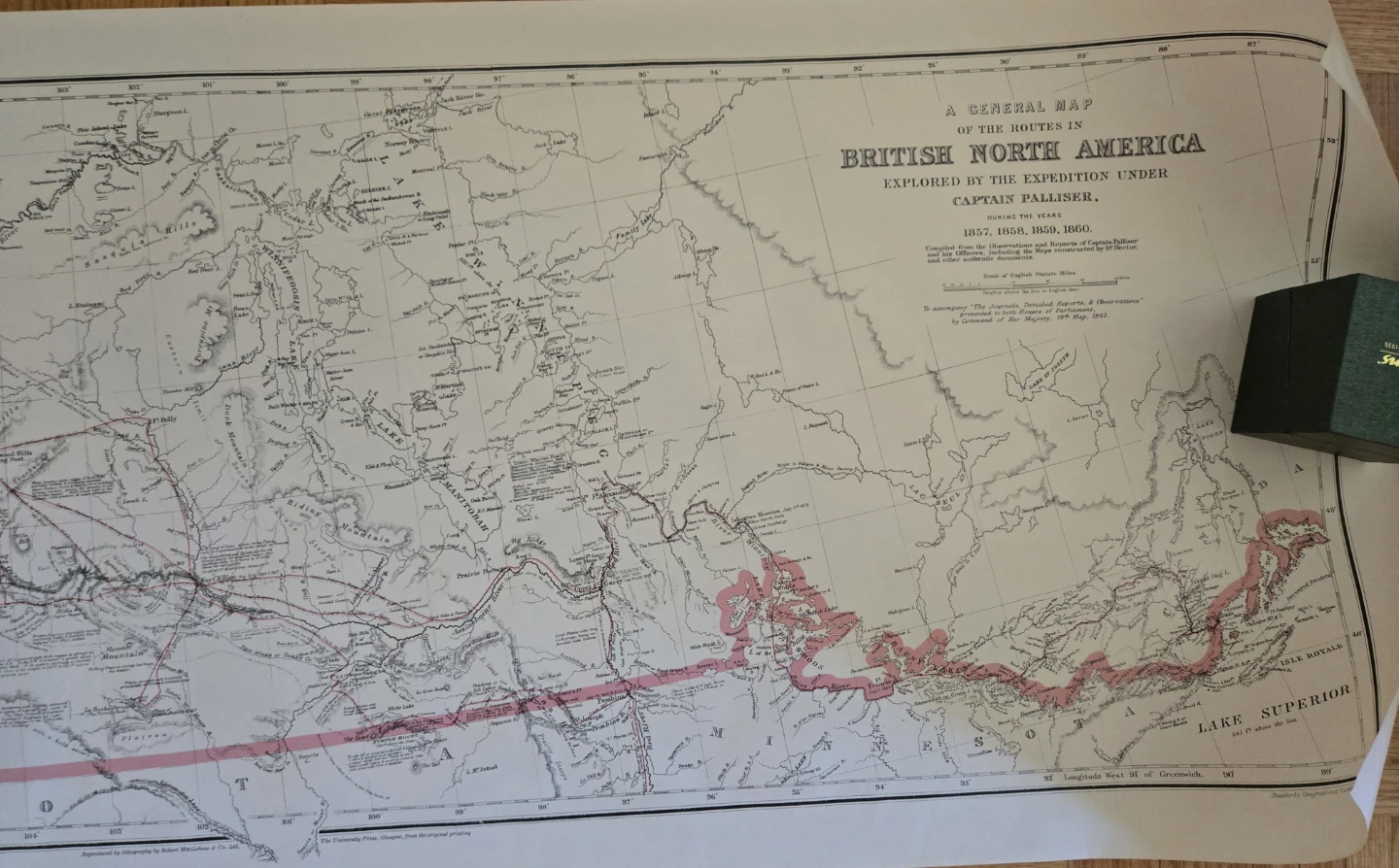 Vintage Map of British North America by Captain Palliser - photo 2