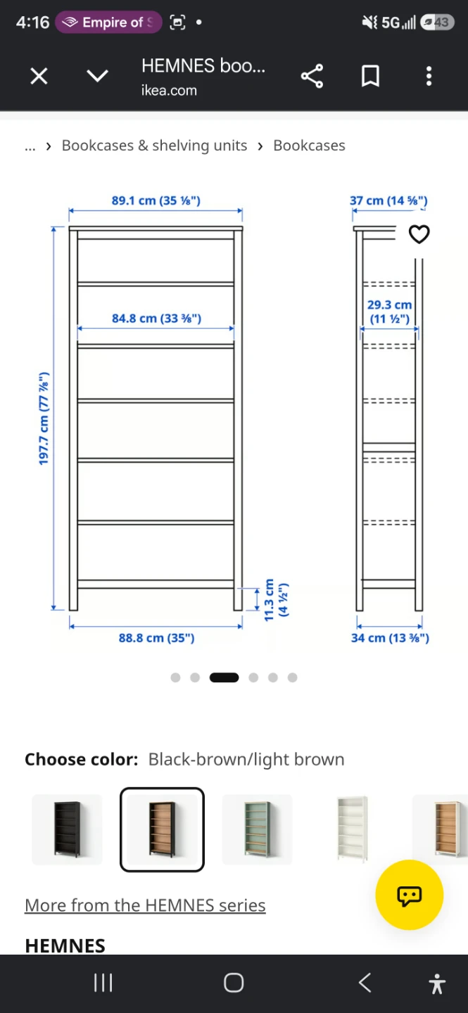 IKEA HEMNES Bookcase - Black-brown/Light brown - photo 3