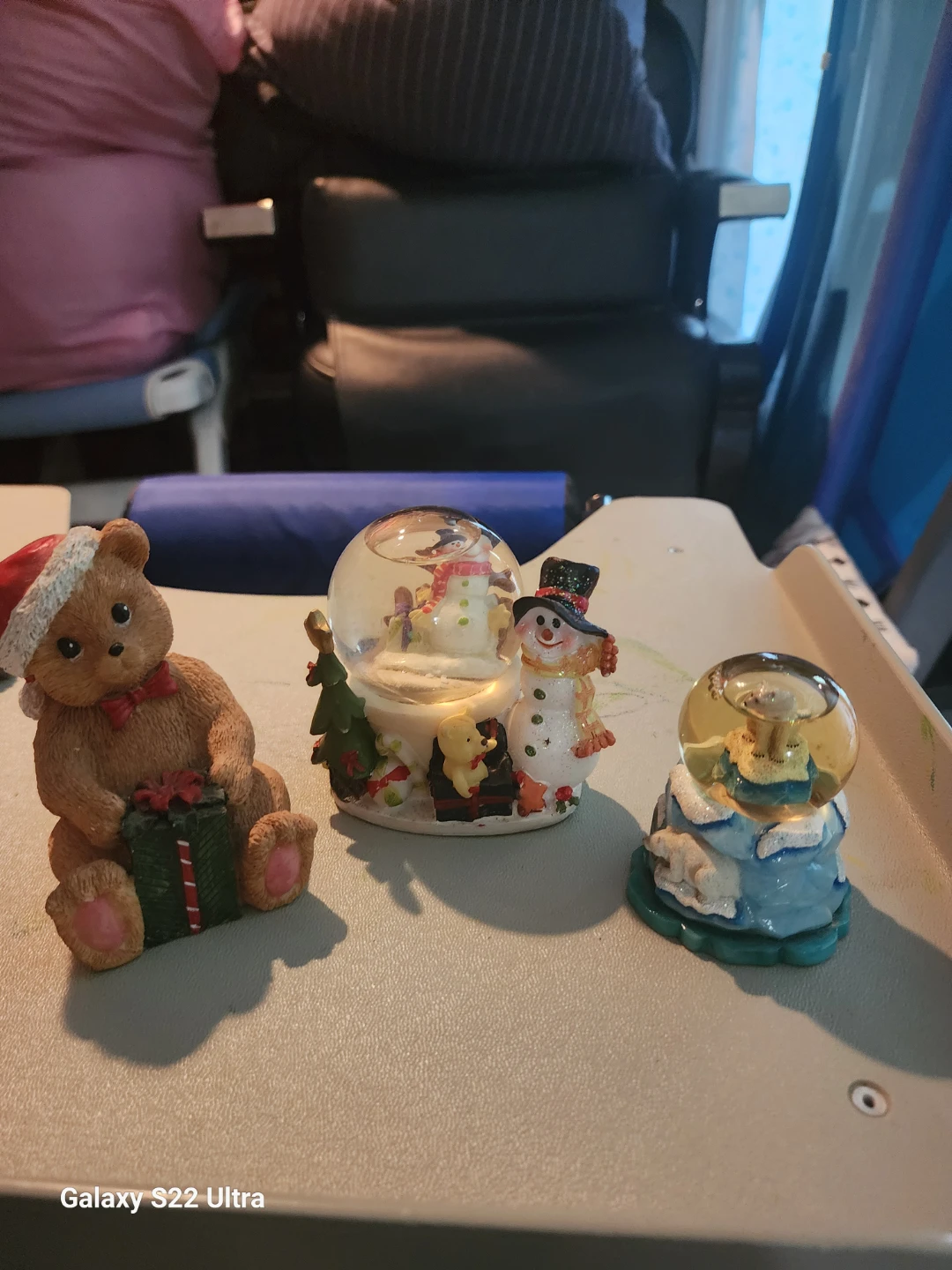 Set of 3 Christmas Themed Snow Globes and Figurines