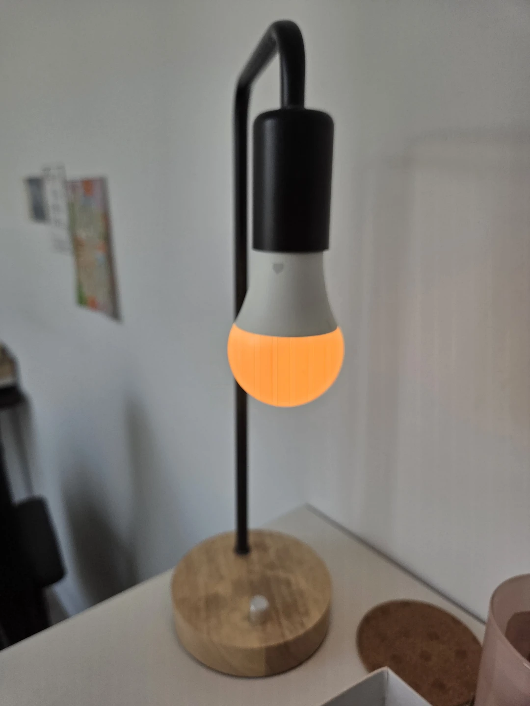 Minimalist Black and Wood Table Lamp