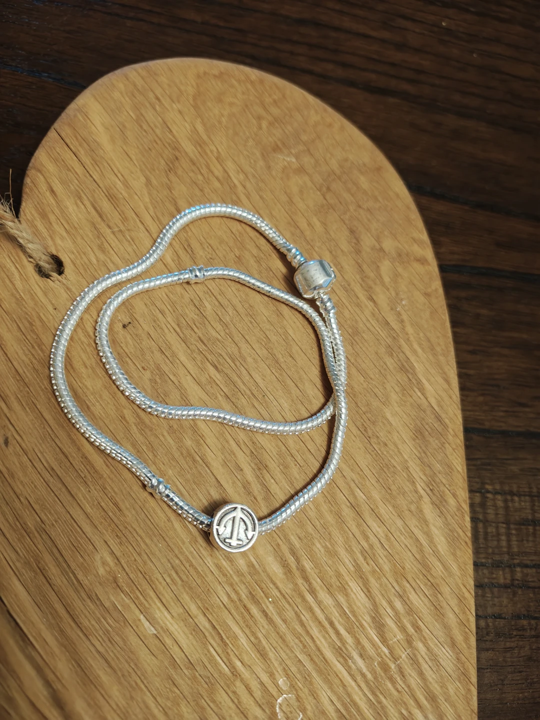 Silver- charm necklace with anchor bead - photo 3