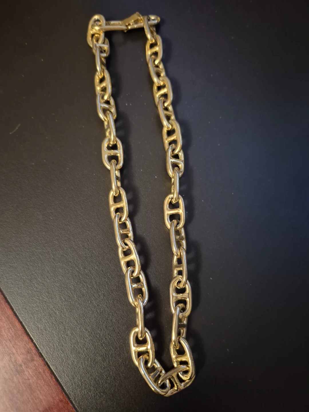 Gold Tone Mariner Link Chain Necklace