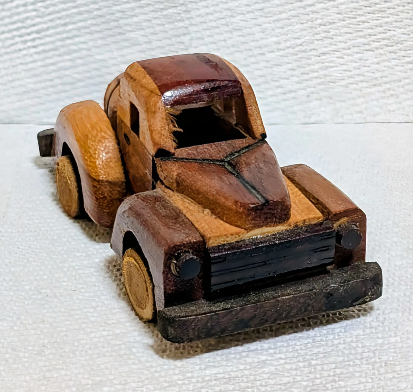 Set of 4 handcrafted wooden vehicle figurines - photo 3