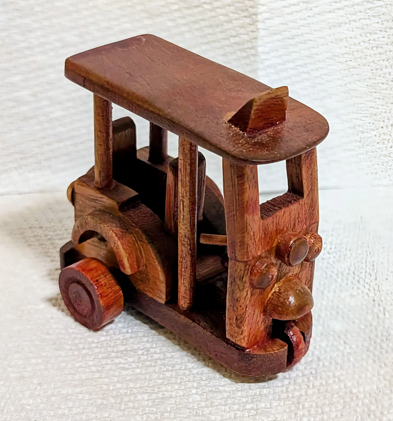 Set of 4 handcrafted wooden vehicle figurines - photo 4