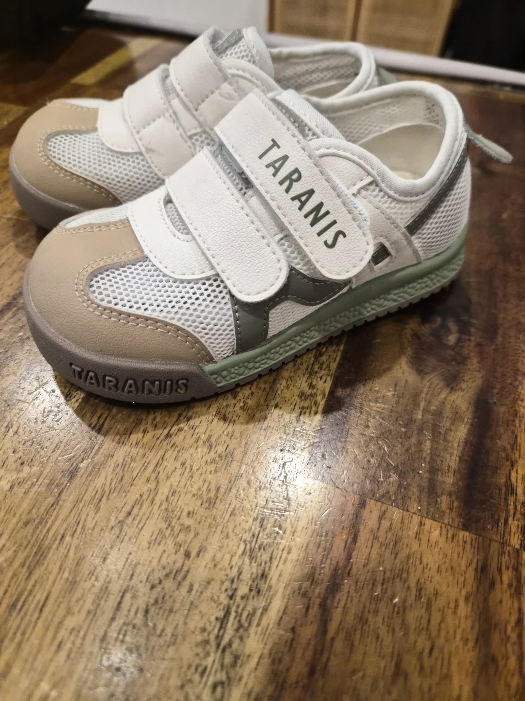 Taranis White & Tan Velcro Sneakers - Youth Size 8.5C - photo 2
