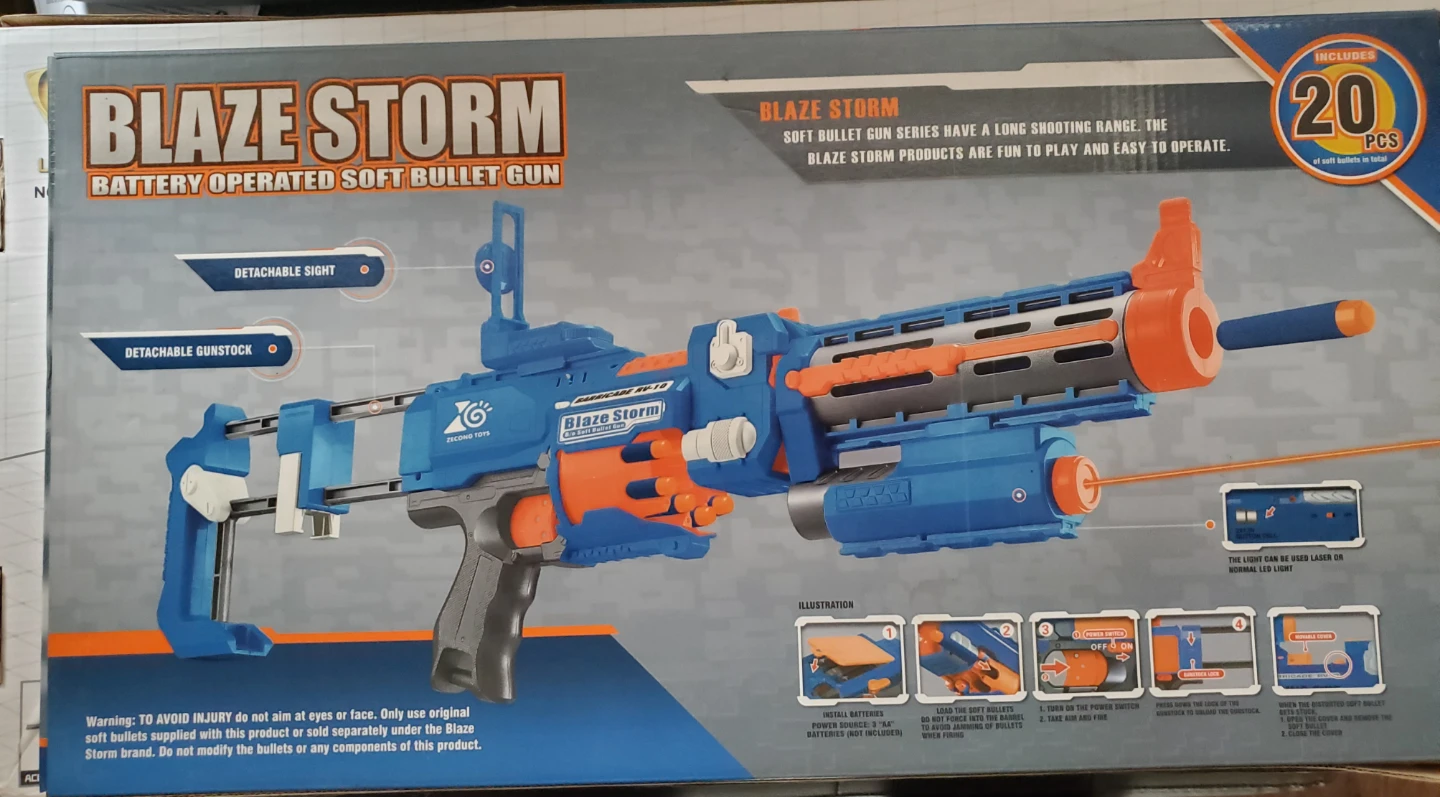 Blaze Storm Battery Operated Soft Bullet Toy Gun - photo 4