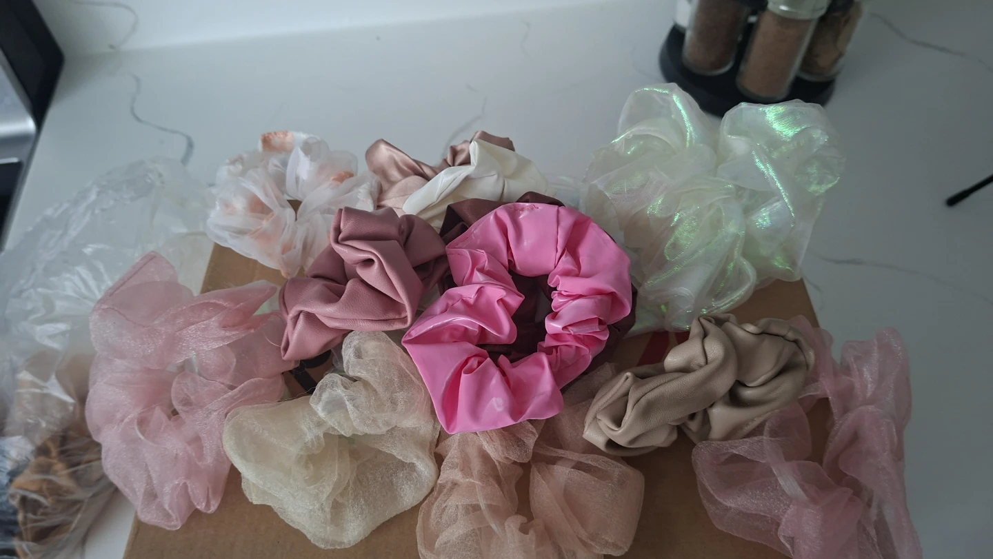 Assorted Hair Scrunchies and Fashion Accessories Bundle