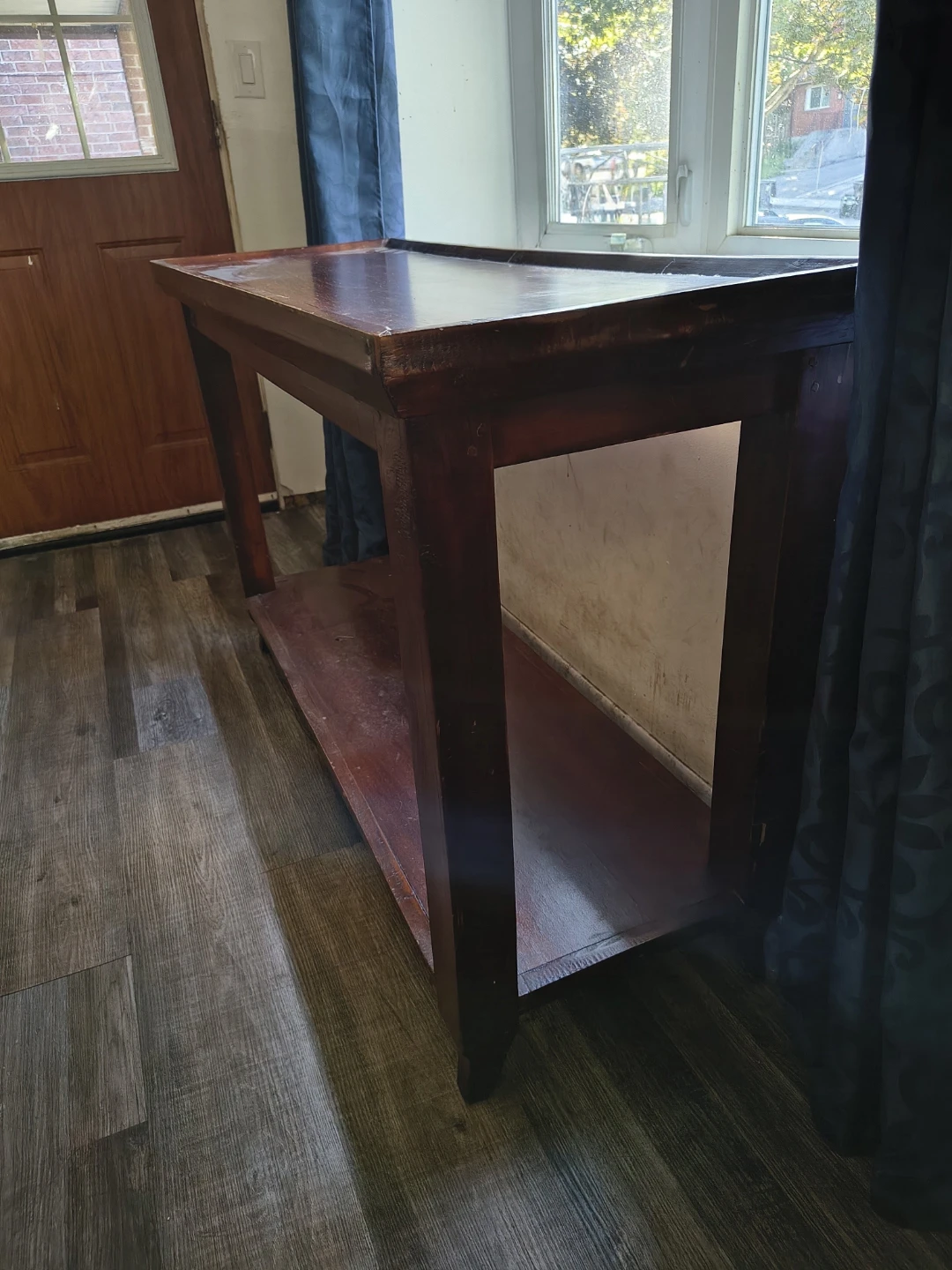Dark Wood Console Table - photo 2