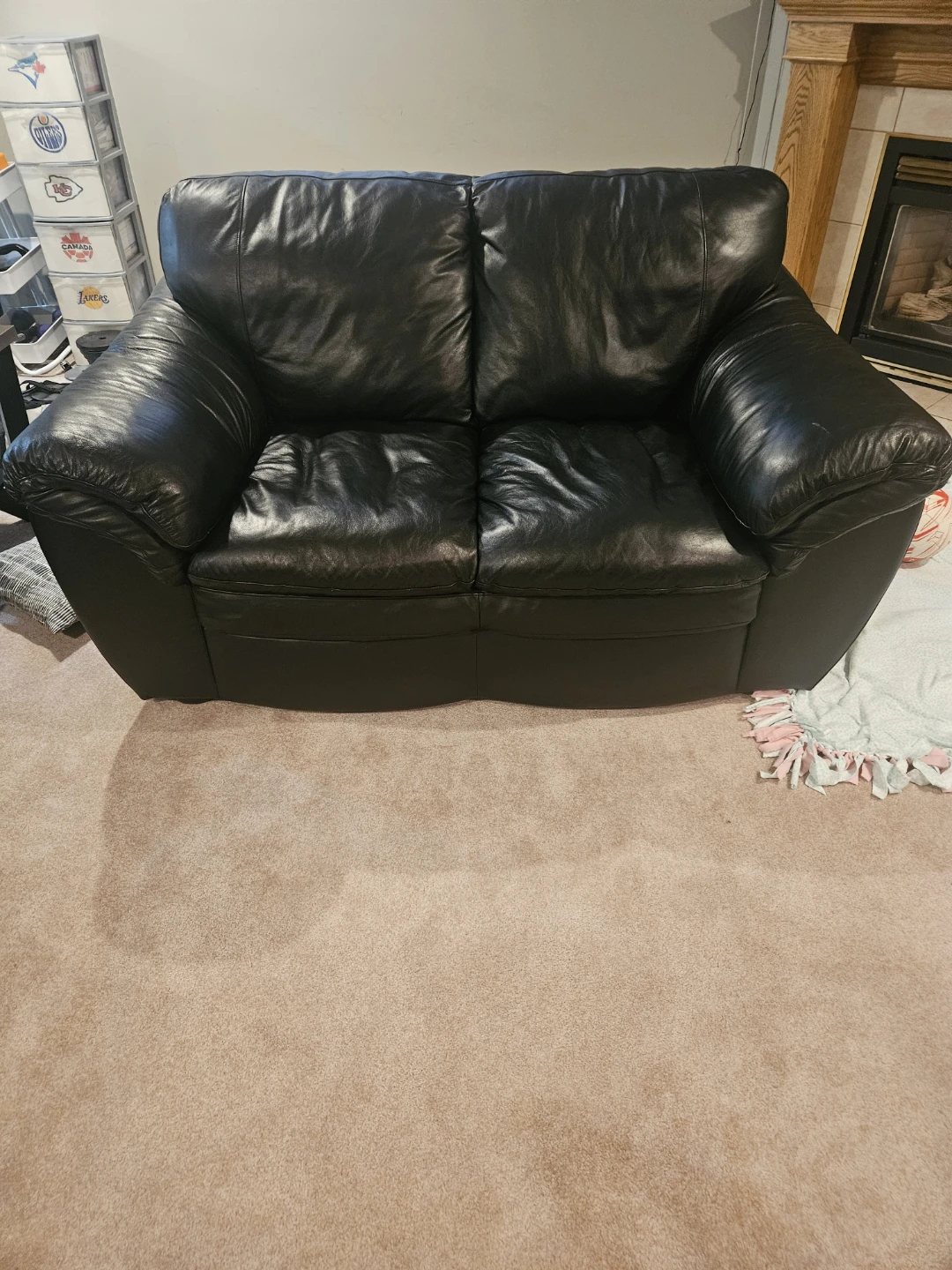 Black Leather Loveseat