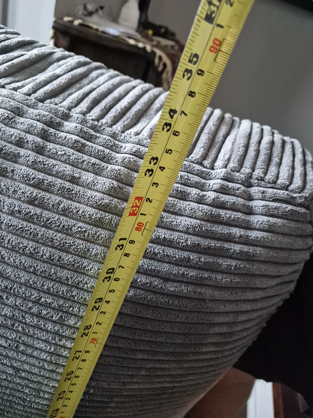 Grey Corduroy Floor Cushion - photo 3