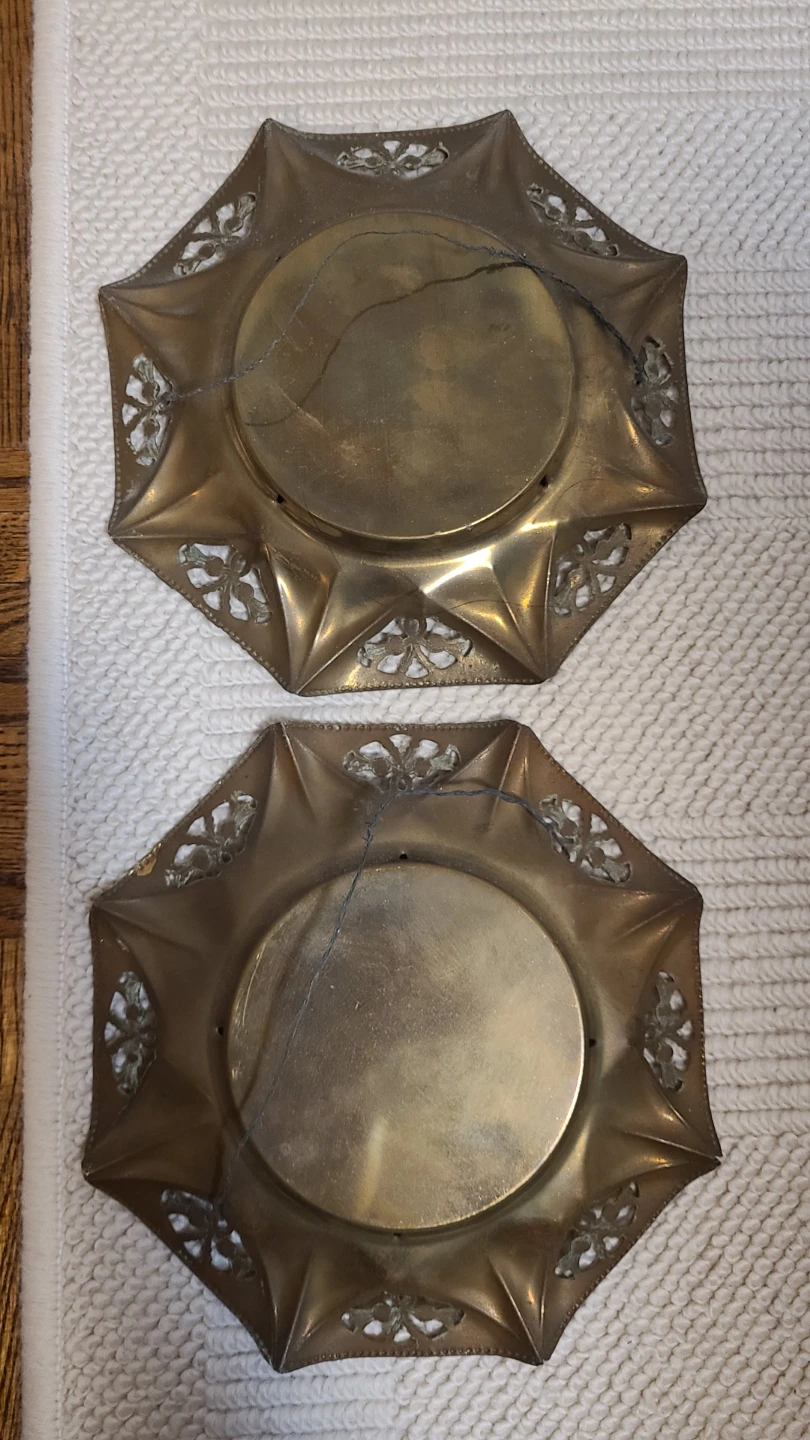 Set of 2 Vintage Brass Decorative Wall Plates - photo 5