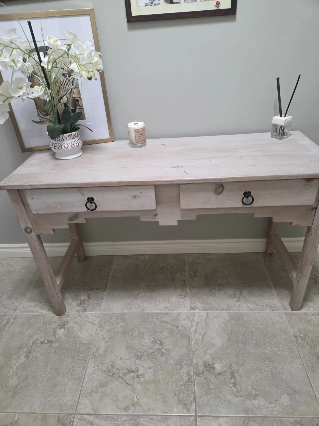 Rustic Wooden Console Table with Drawers - photo 2