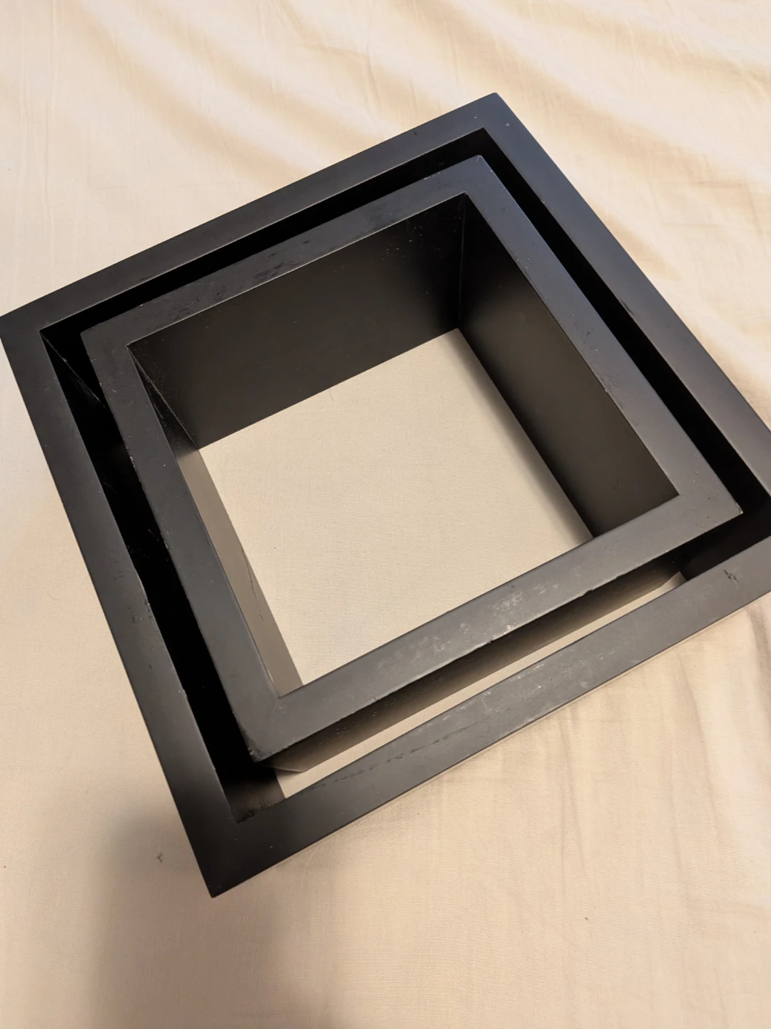 Set of two black square wall shelves - photo 3
