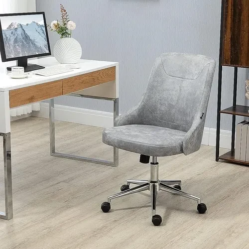 Grey Faux Suede Office Chair