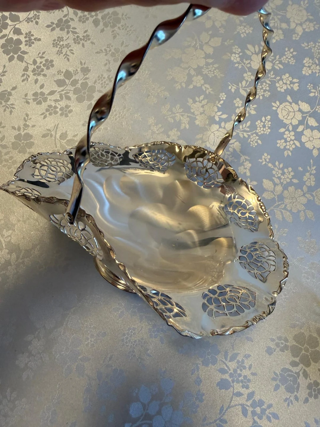 Vintage Silver-Plated Serving Basket - photo 2