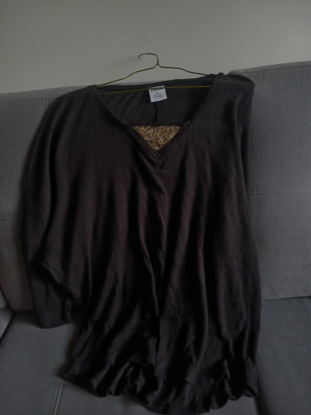 Armadio Black Long-Sleeve Shirt with Sequin Detail - XL - photo 5