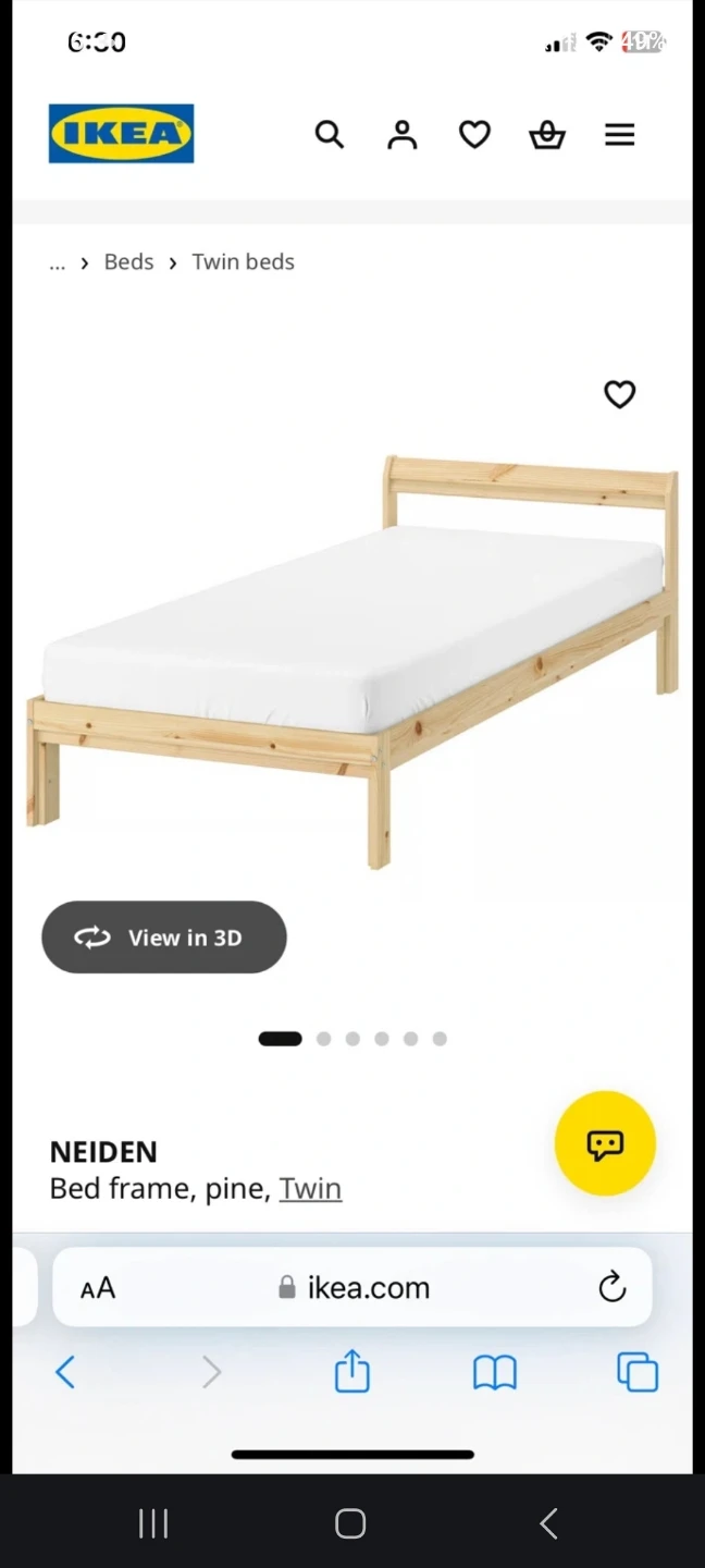IKEA NEIDEN Twin Bed Frame - Pine