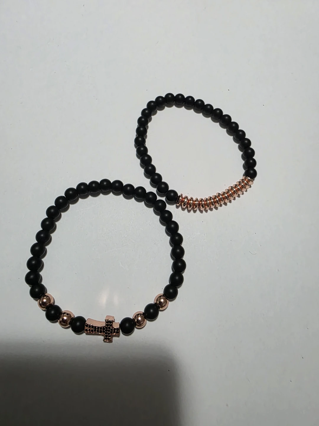 Set of 3 beaded bracelets with cross charms - photo 2